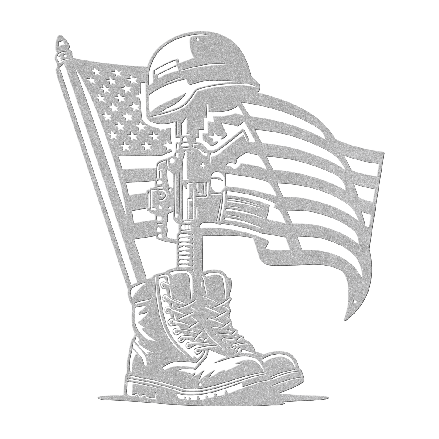 Honor the Fallen - Patriotic Battlefield Cross Metal Wall Art For Veterans - MAIKERU STUDIO
