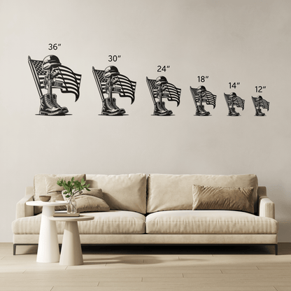 Honor the Fallen - Patriotic Battlefield Cross Metal Wall Art For Veterans - MAIKERU STUDIO