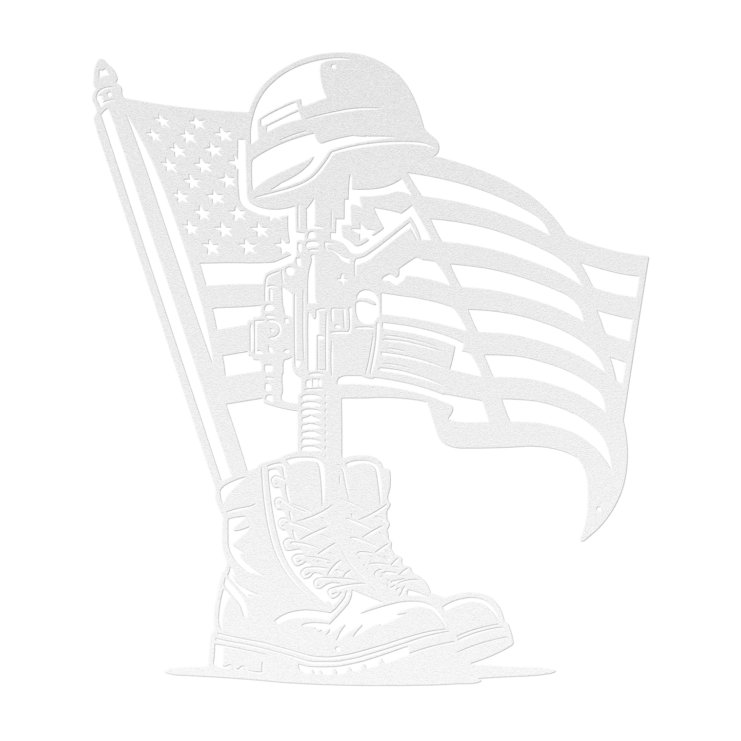 Honor the Fallen - Patriotic Battlefield Cross Metal Wall Art For Veterans - MAIKERU STUDIO