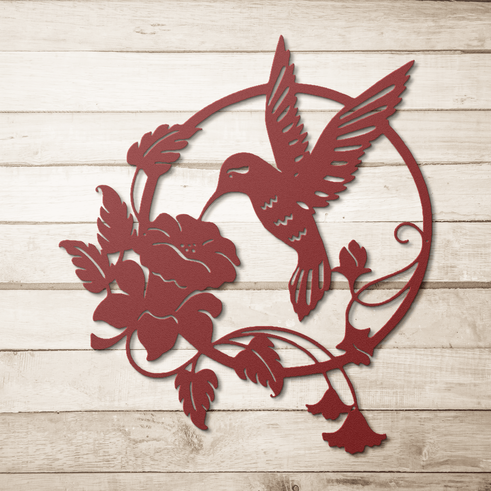 Hummingbird With Flower Metal Wall Art - MAIKERU STUDIO