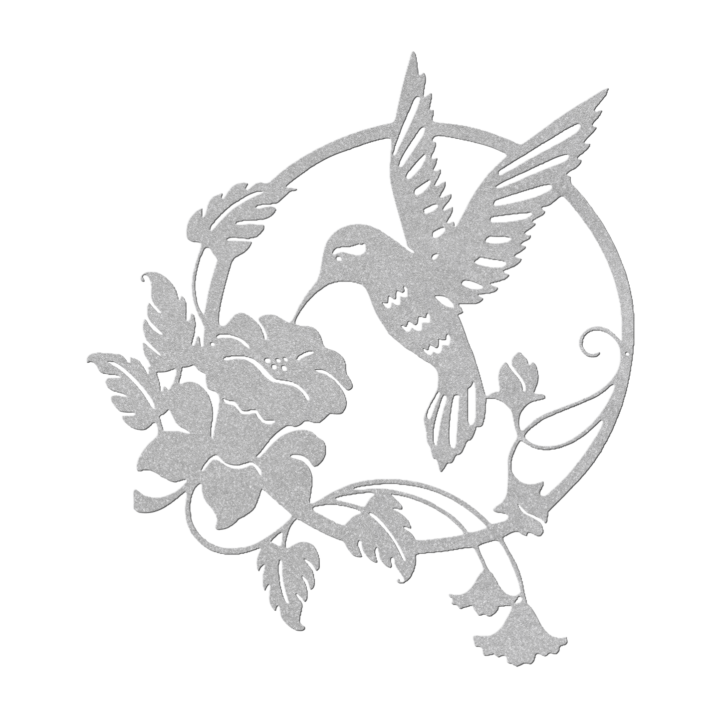 Hummingbird With Flower Metal Wall Art - MAIKERU STUDIO