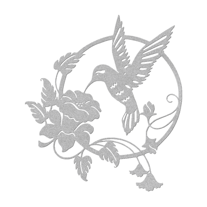 Hummingbird With Flower Metal Wall Art - MAIKERU STUDIO