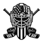 Ice Hockey Goalie Mask With American Flag Metal Wall Art - MAIKERU STUDIO