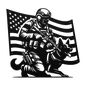 K - 9 Handler Tribute Metal Wall Art | Loyalty, Service & The American Flag - MAIKERU STUDIO