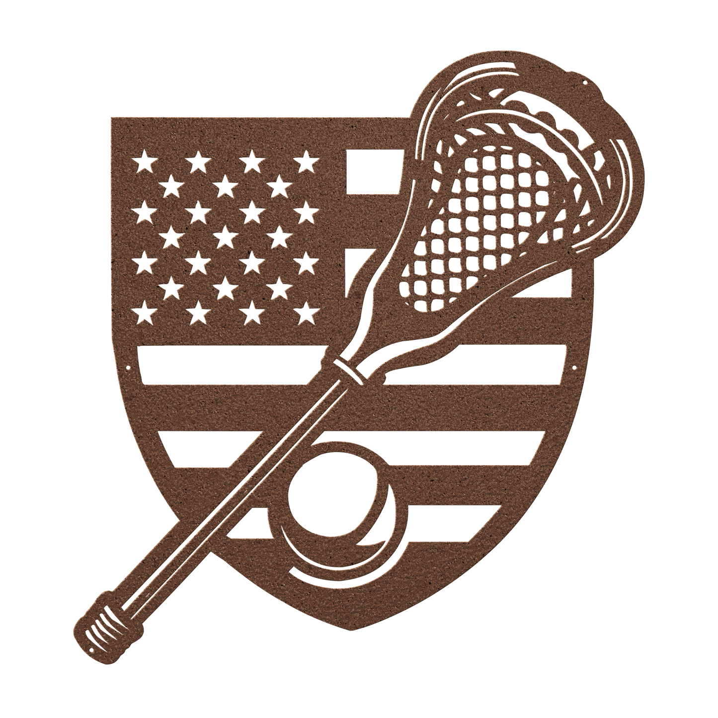 Lacrosse Stick With The American Flag Metal Wall Art - MAIKERU STUDIO