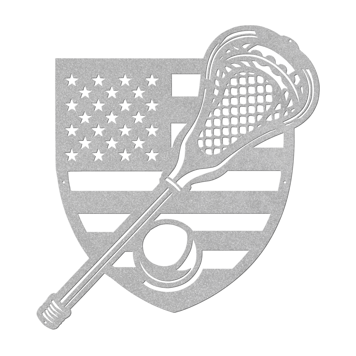 Lacrosse Stick With The American Flag Metal Wall Art - MAIKERU STUDIO