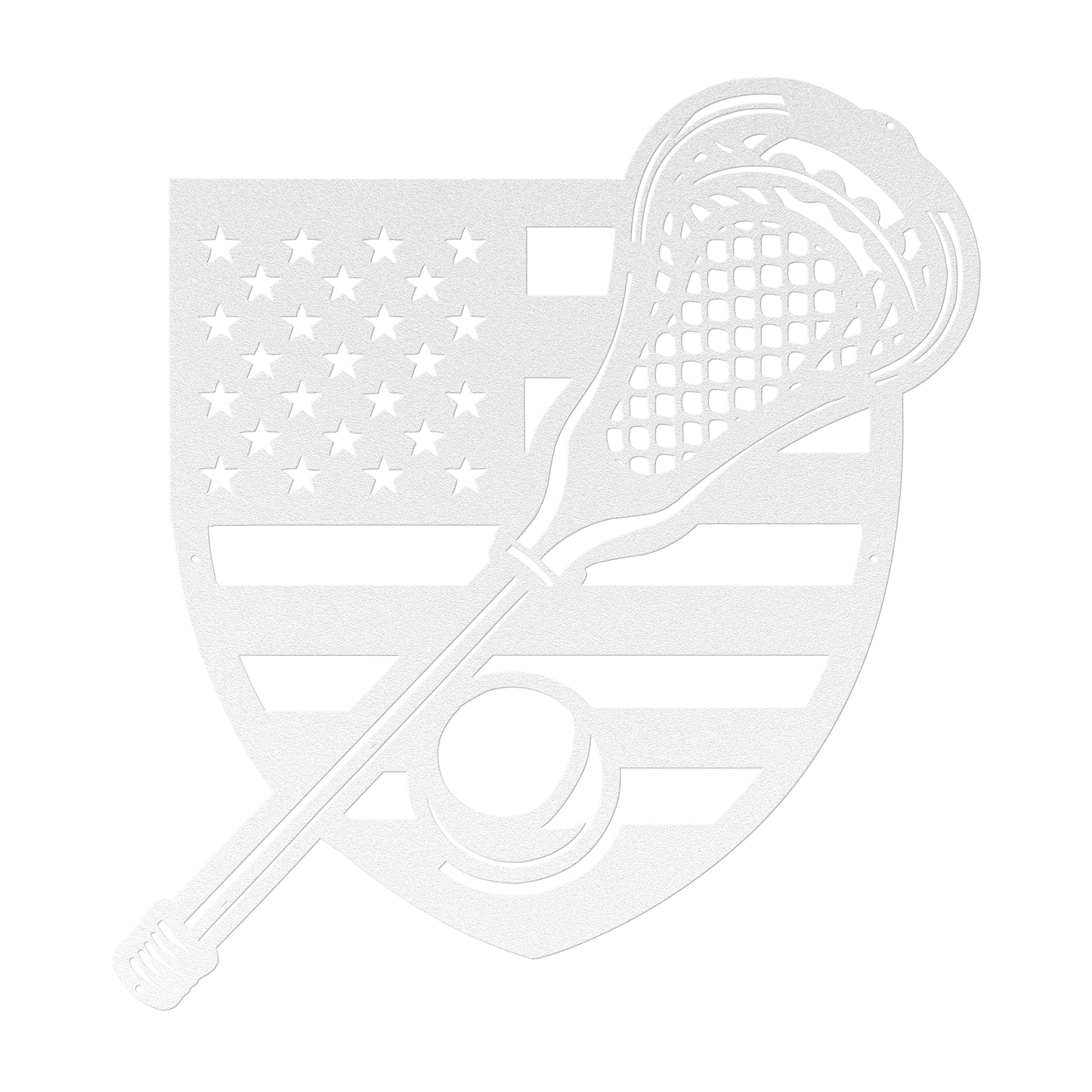 Lacrosse Stick With The American Flag Metal Wall Art - MAIKERU STUDIO