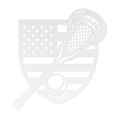 Lacrosse Stick With The American Flag Metal Wall Art - MAIKERU STUDIO