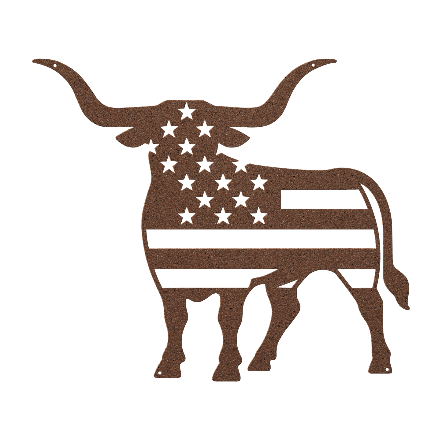 Longhorn Bull With American Flag - MAIKERU STUDIO