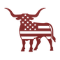 Longhorn Bull With American Flag - MAIKERU STUDIO