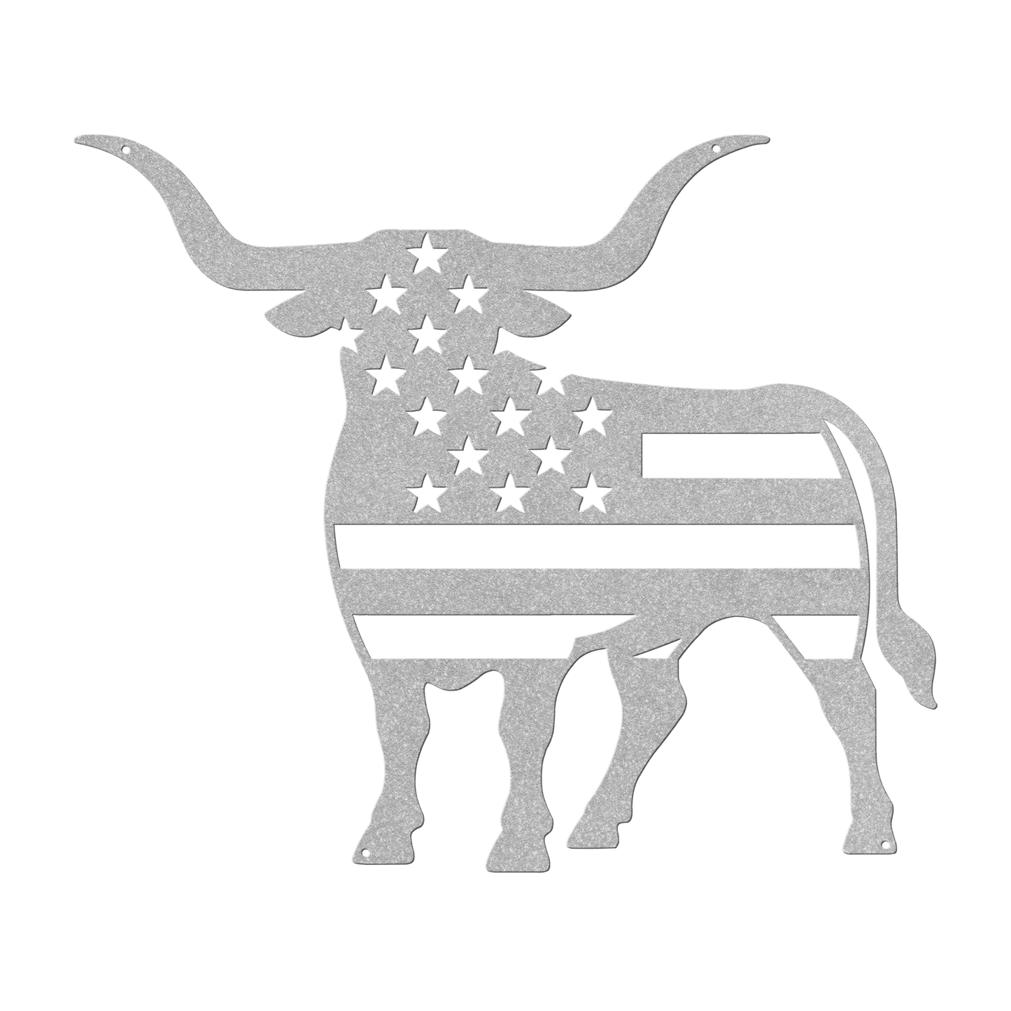 Longhorn Bull With American Flag - MAIKERU STUDIO