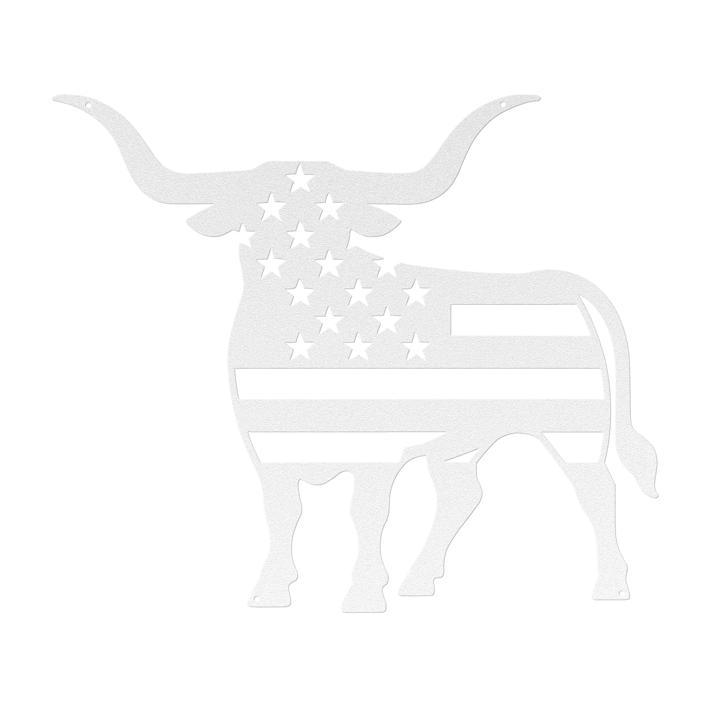 Longhorn Bull With American Flag - MAIKERU STUDIO