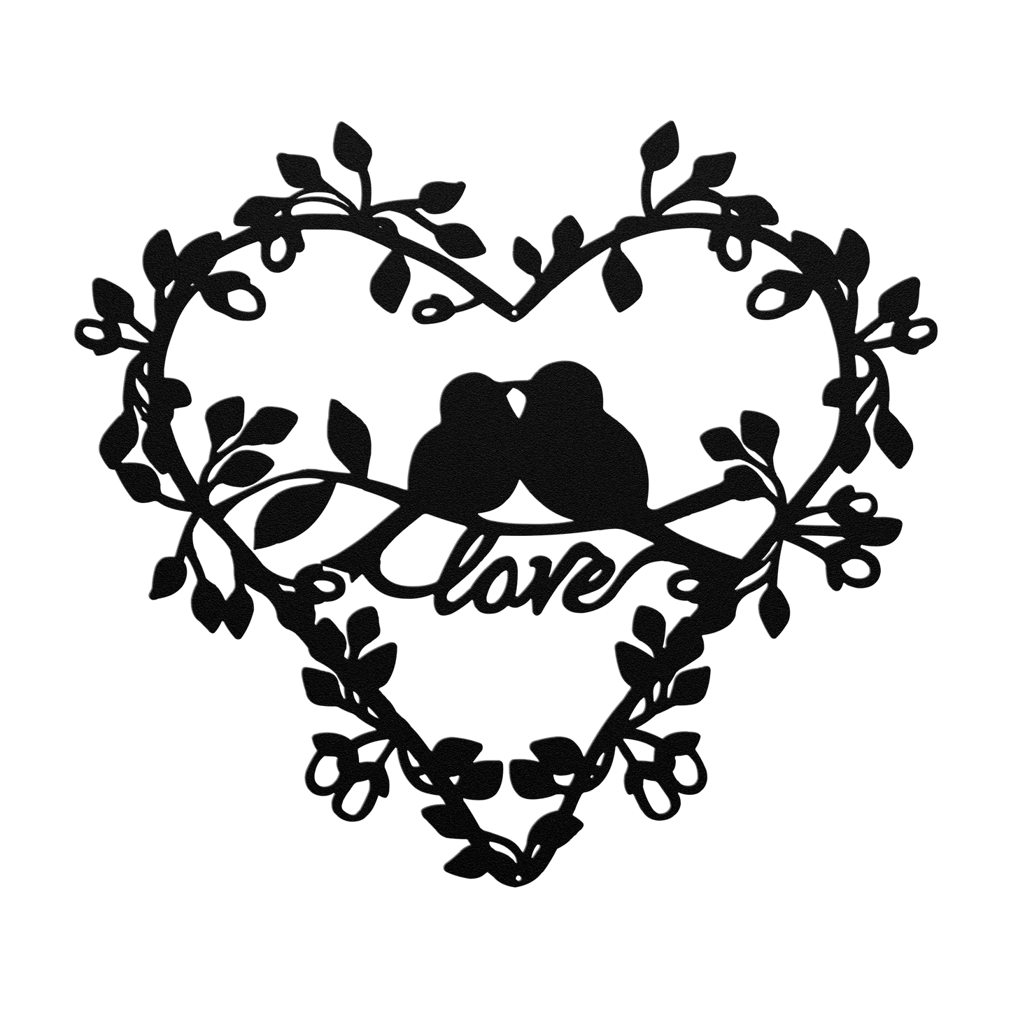 Love Birds Heart Metal Wall Art - MAIKERU STUDIO