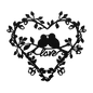 Love Birds Heart Metal Wall Art - MAIKERU STUDIO
