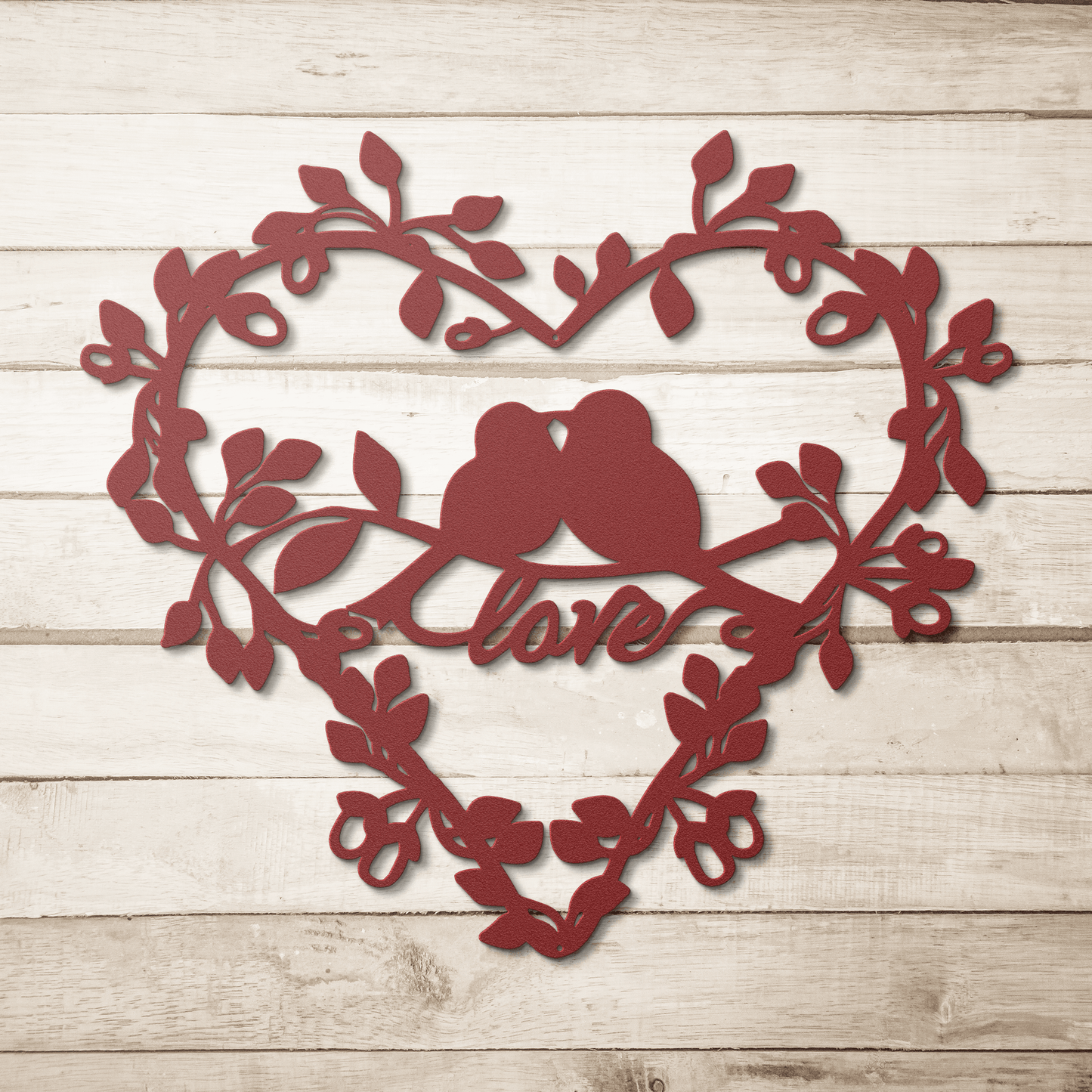 Love Birds Heart Metal Wall Art - MAIKERU STUDIO