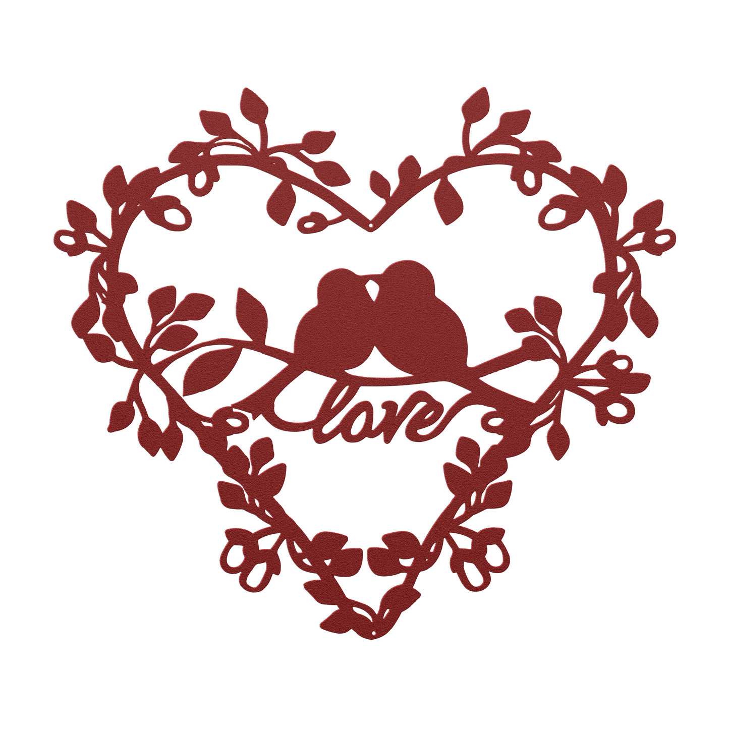 Love Birds Heart Metal Wall Art - MAIKERU STUDIO