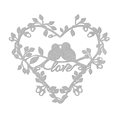 Love Birds Heart Metal Wall Art - MAIKERU STUDIO