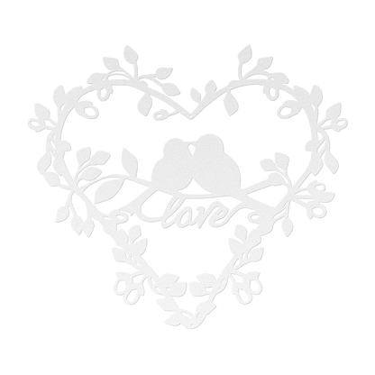 Love Birds Heart Metal Wall Art - MAIKERU STUDIO