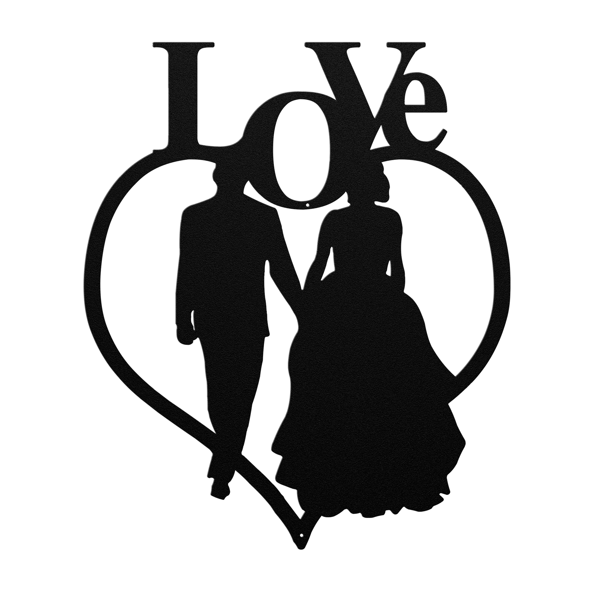 Love Wedding Heart Metal Wall Art - MAIKERU STUDIO