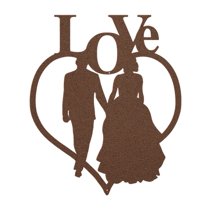 Love Wedding Heart Metal Wall Art - MAIKERU STUDIO