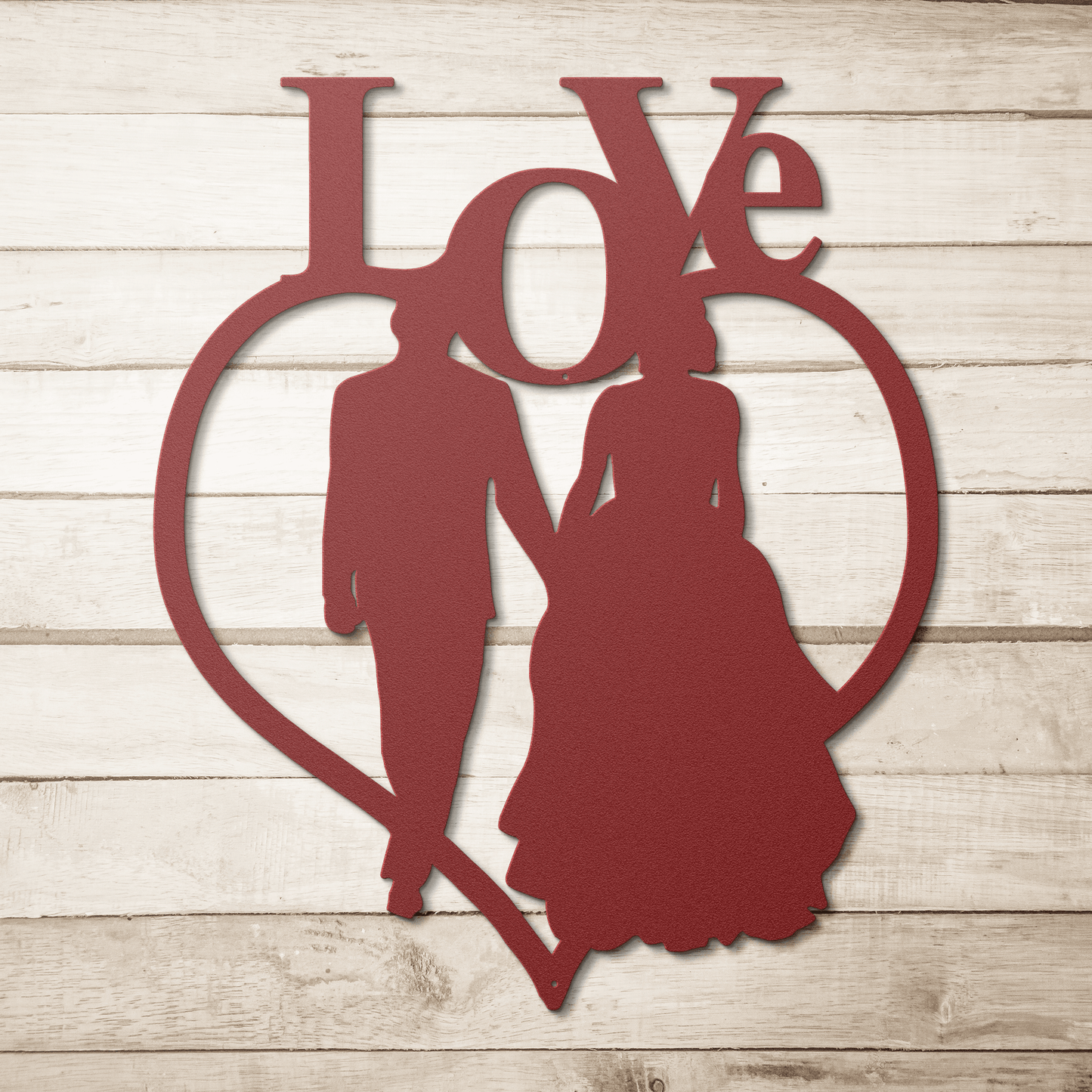 Love Wedding Heart Metal Wall Art - MAIKERU STUDIO