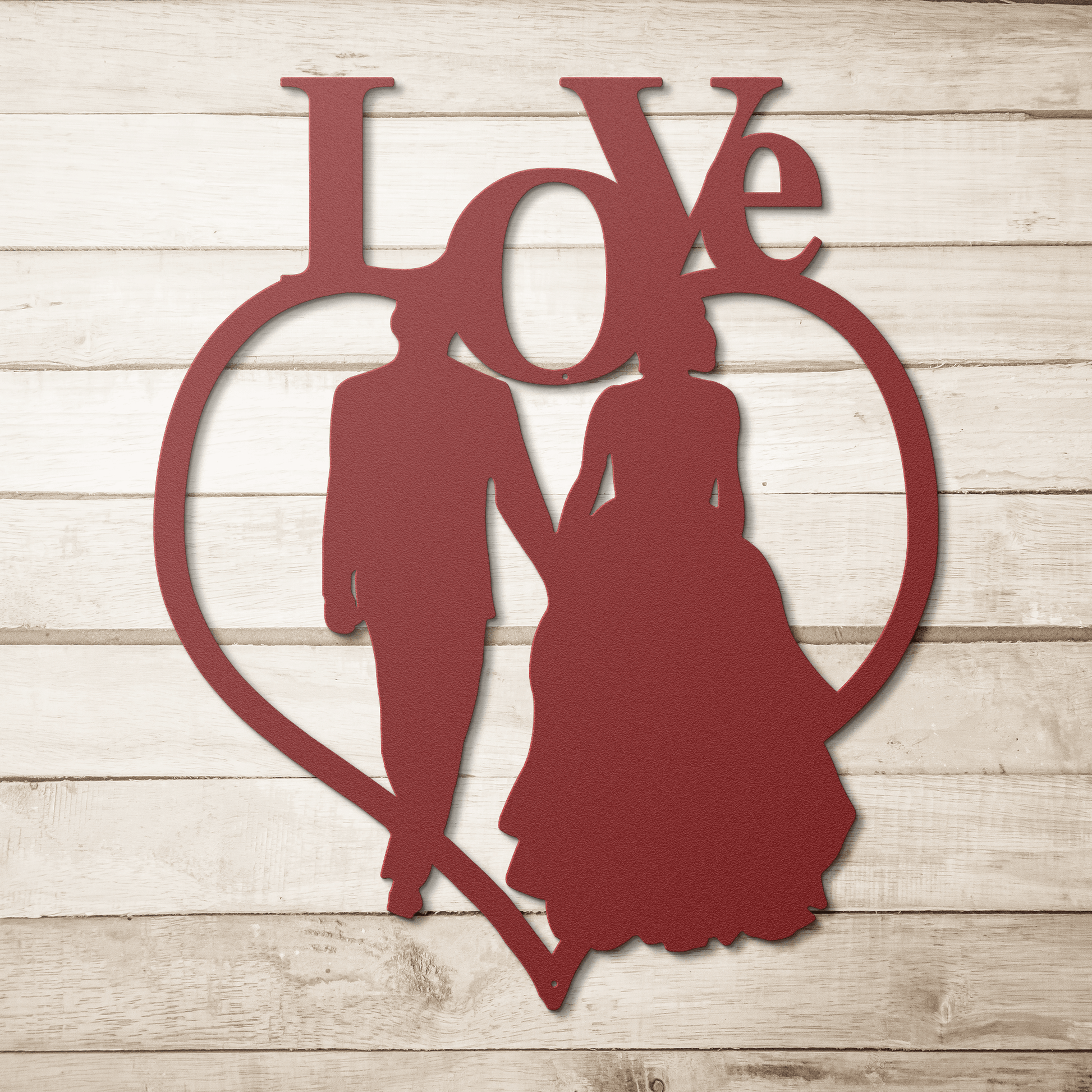 Love Wedding Heart Metal Wall Art - MAIKERU STUDIO