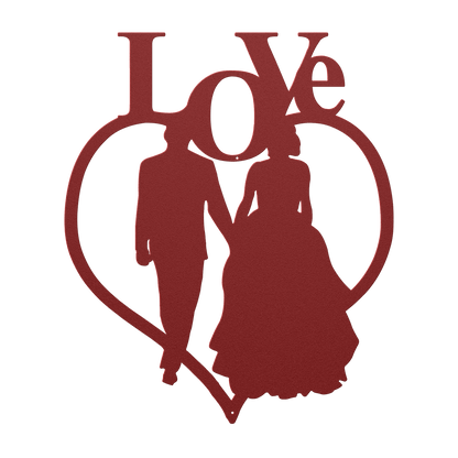 Love Wedding Heart Metal Wall Art - MAIKERU STUDIO