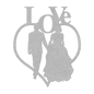Love Wedding Heart Metal Wall Art - MAIKERU STUDIO