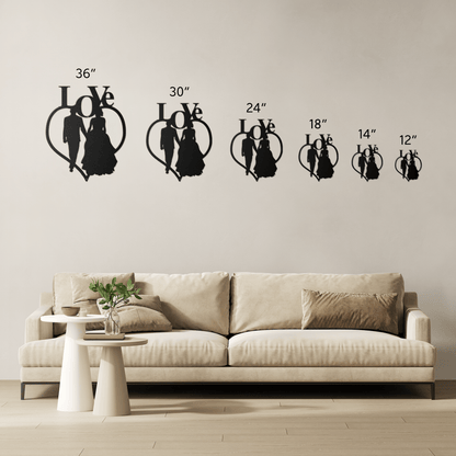 Love Wedding Heart Metal Wall Art - MAIKERU STUDIO