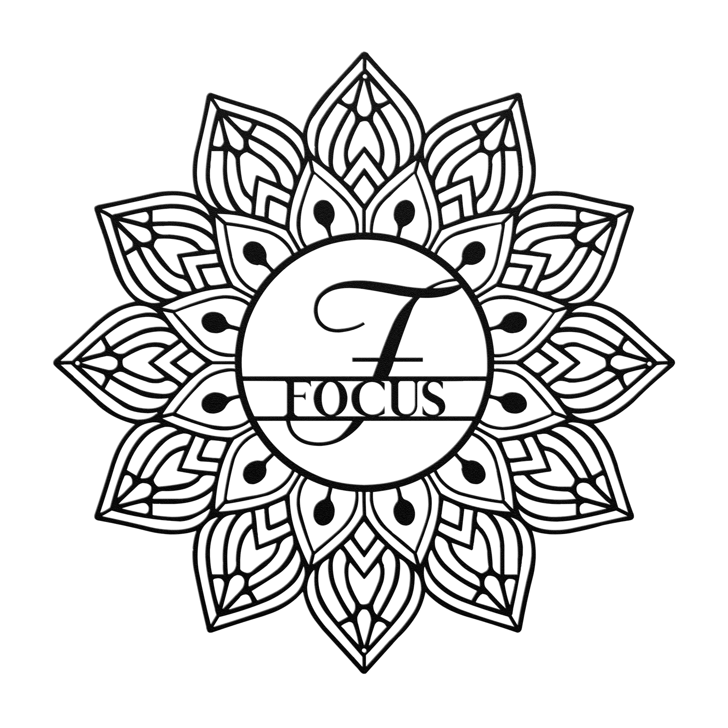 Mandala Focus Metal Wall Art - MAIKERU STUDIO