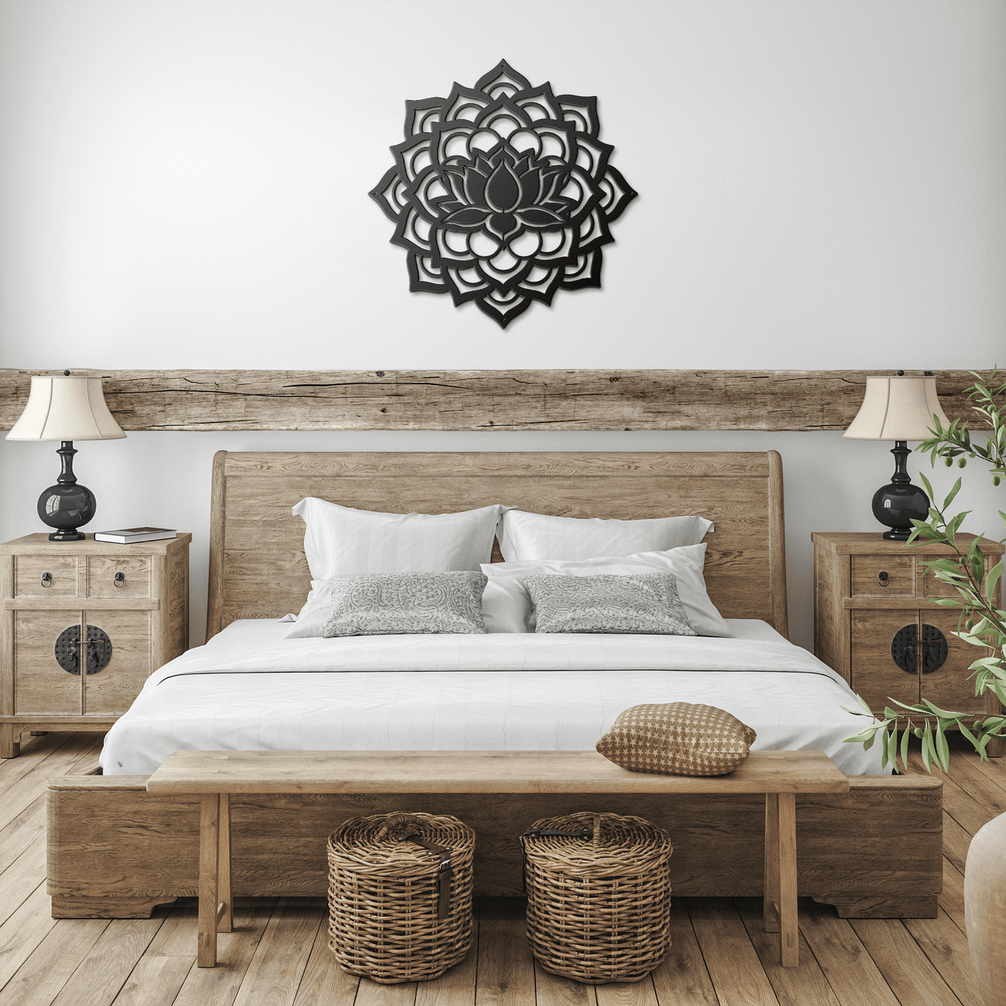 Mandala Lotus Flower Metal Wall Art - MAIKERU STUDIO