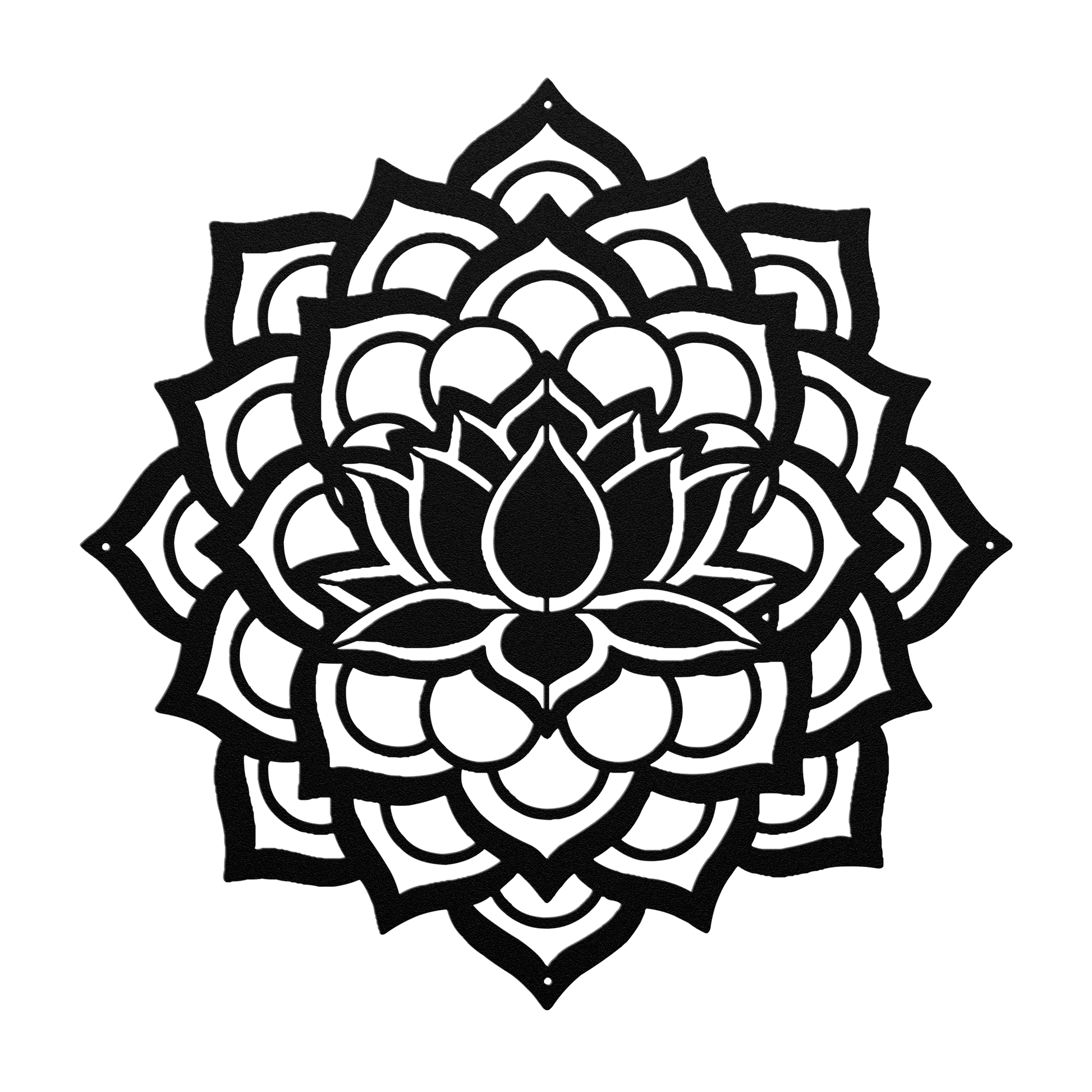 Mandala Lotus Flower Metal Wall Art - MAIKERU STUDIO