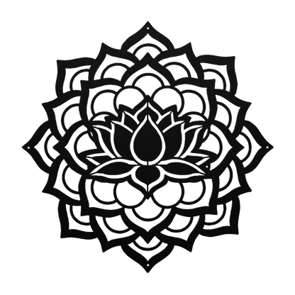 Mandala Lotus Flower Metal Wall Art - MAIKERU STUDIO