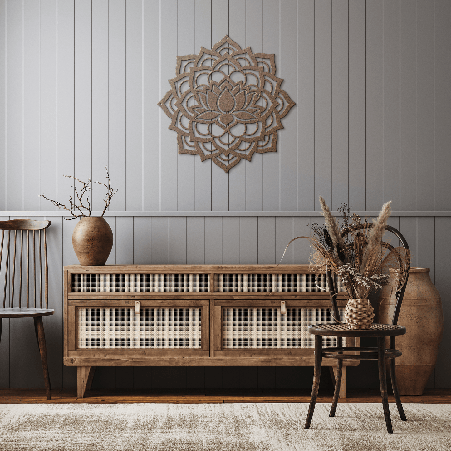 Mandala Lotus Flower Metal Wall Art - MAIKERU STUDIO