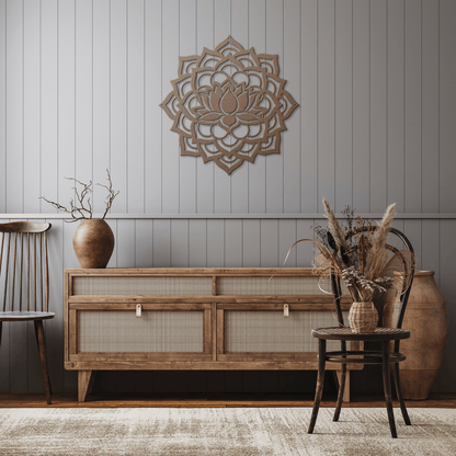 Mandala Lotus Flower Metal Wall Art - MAIKERU STUDIO