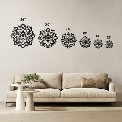 Mandala Lotus Flower Metal Wall Art - MAIKERU STUDIO
