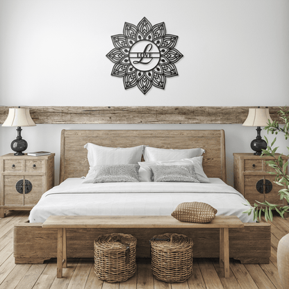 Mandala Love Metal Wall Art - MAIKERU STUDIO