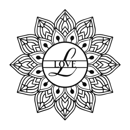 Mandala Love Metal Wall Art - MAIKERU STUDIO