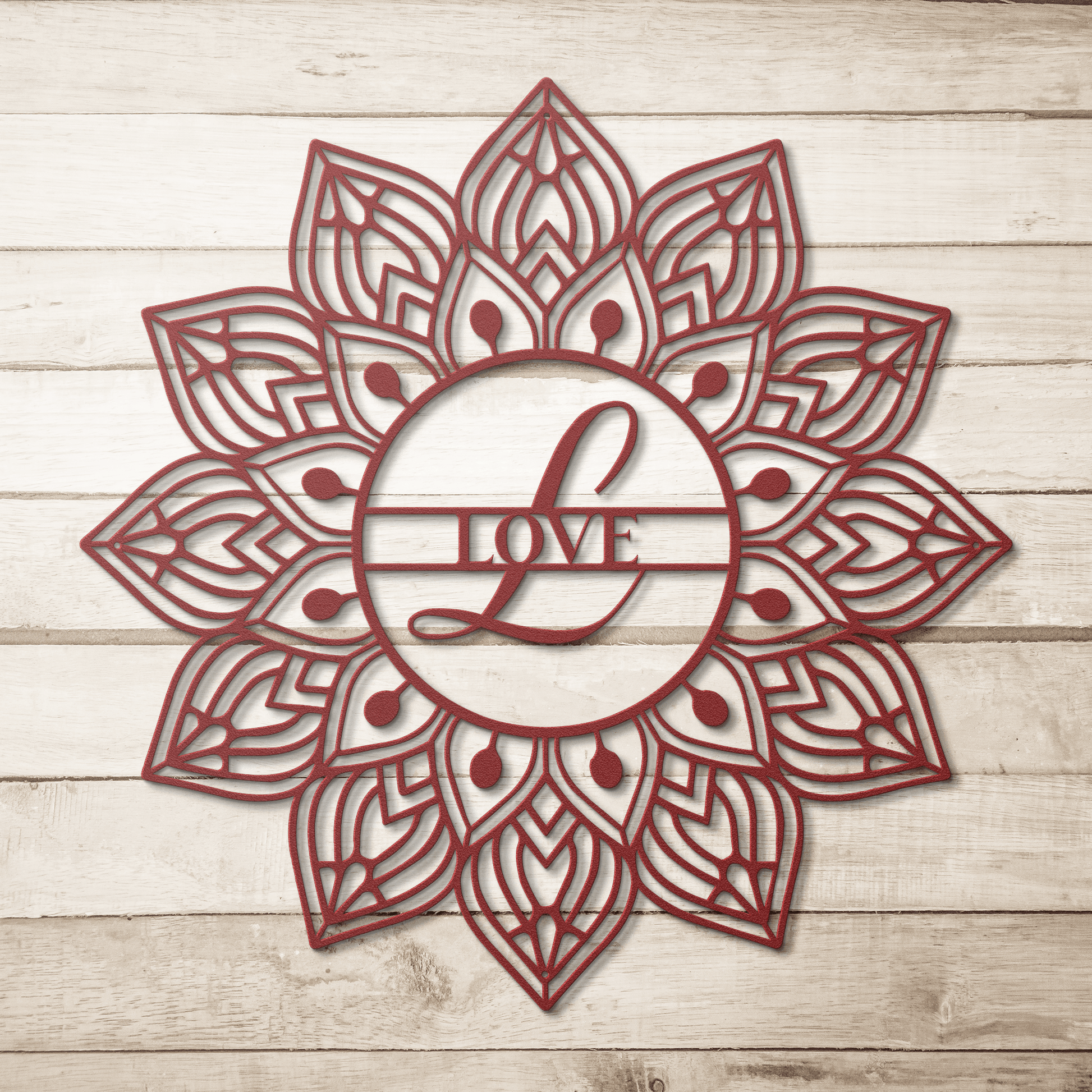Mandala Love Metal Wall Art - MAIKERU STUDIO