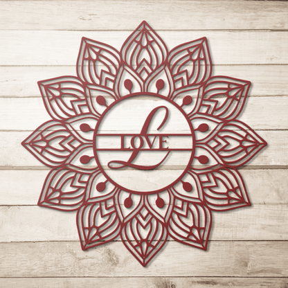 Mandala Love Metal Wall Art - MAIKERU STUDIO