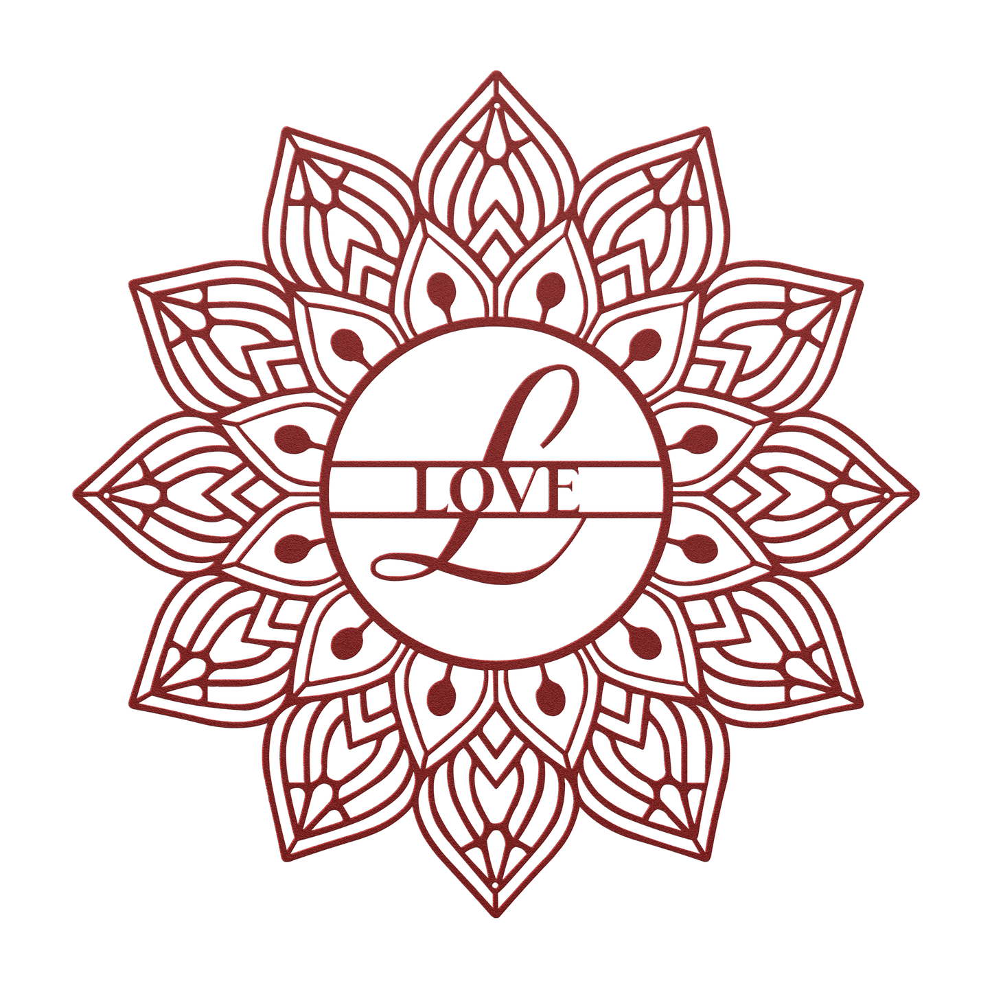 Mandala Love Metal Wall Art - MAIKERU STUDIO