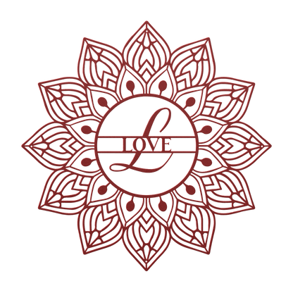 Mandala Love Metal Wall Art - MAIKERU STUDIO