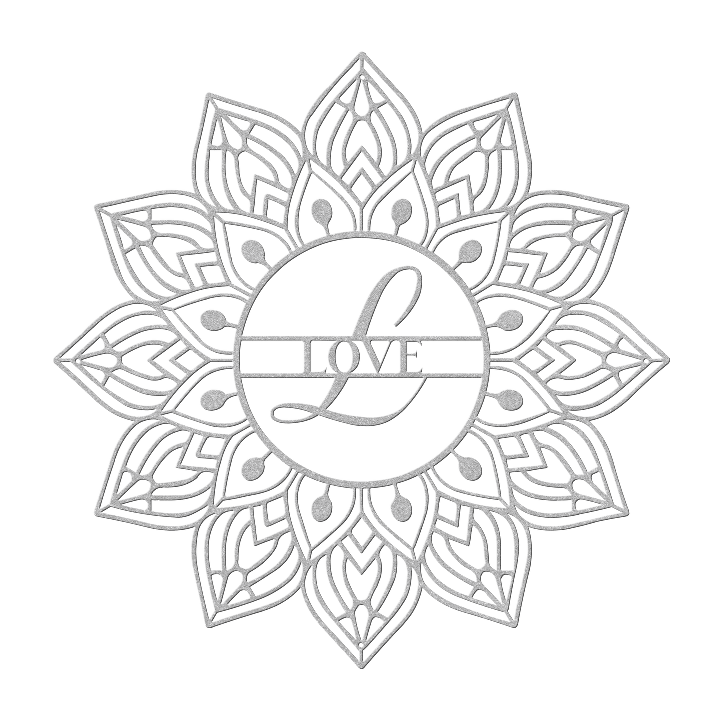 Mandala Love Metal Wall Art - MAIKERU STUDIO