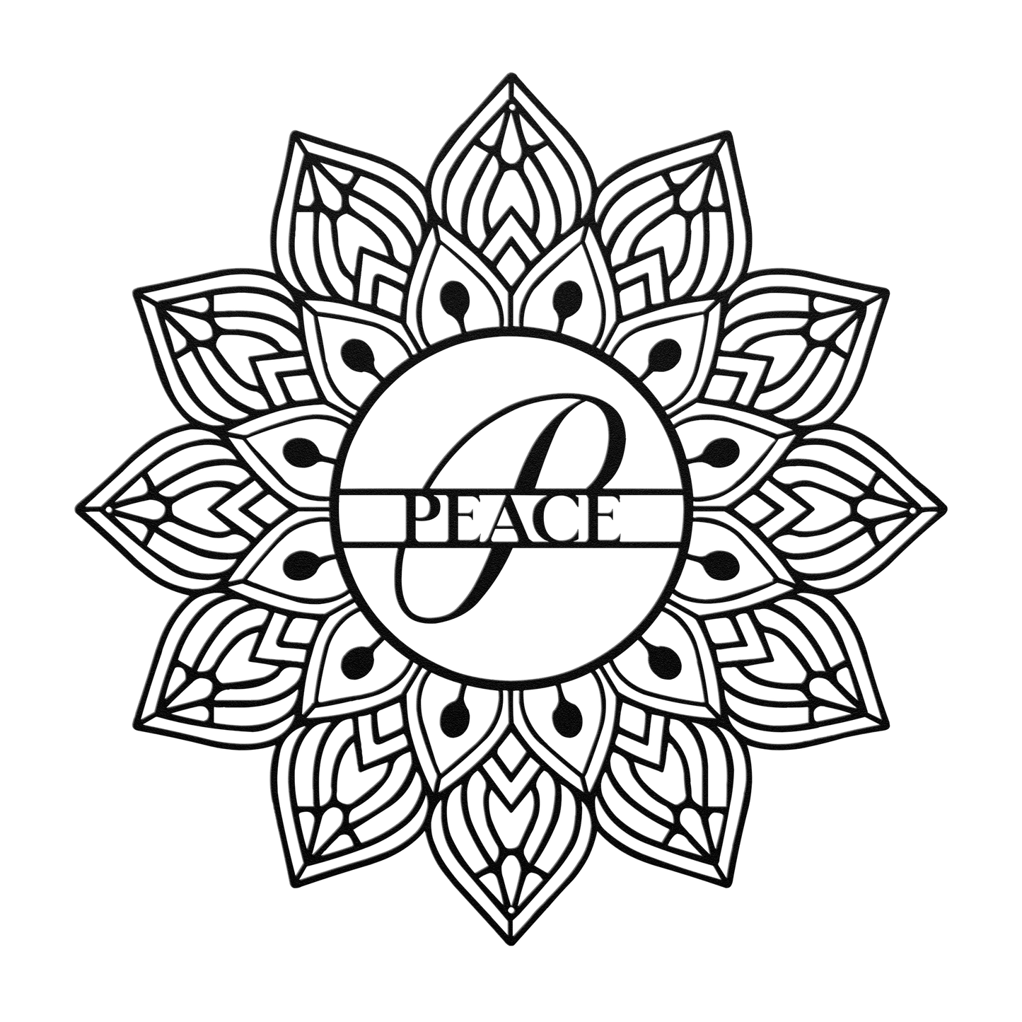 Mandala Peace Metal Wall Art - MAIKERU STUDIO