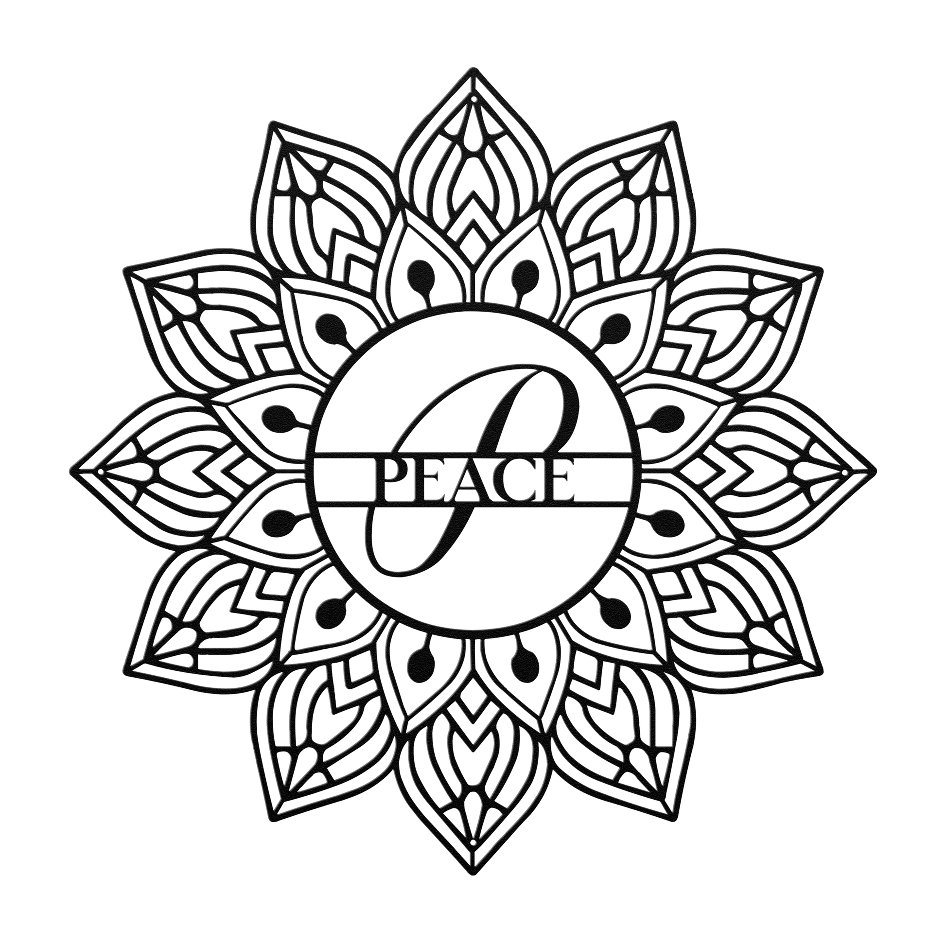 Mandala Peace Metal Wall Art - MAIKERU STUDIO
