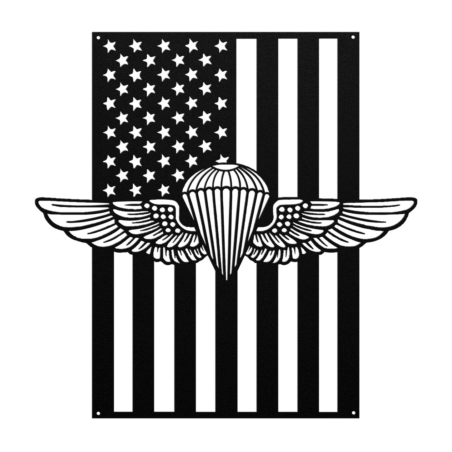 Naval/Marine Jump Wings Metal Wall Art | American Flag Tribute - MAIKERU STUDIO