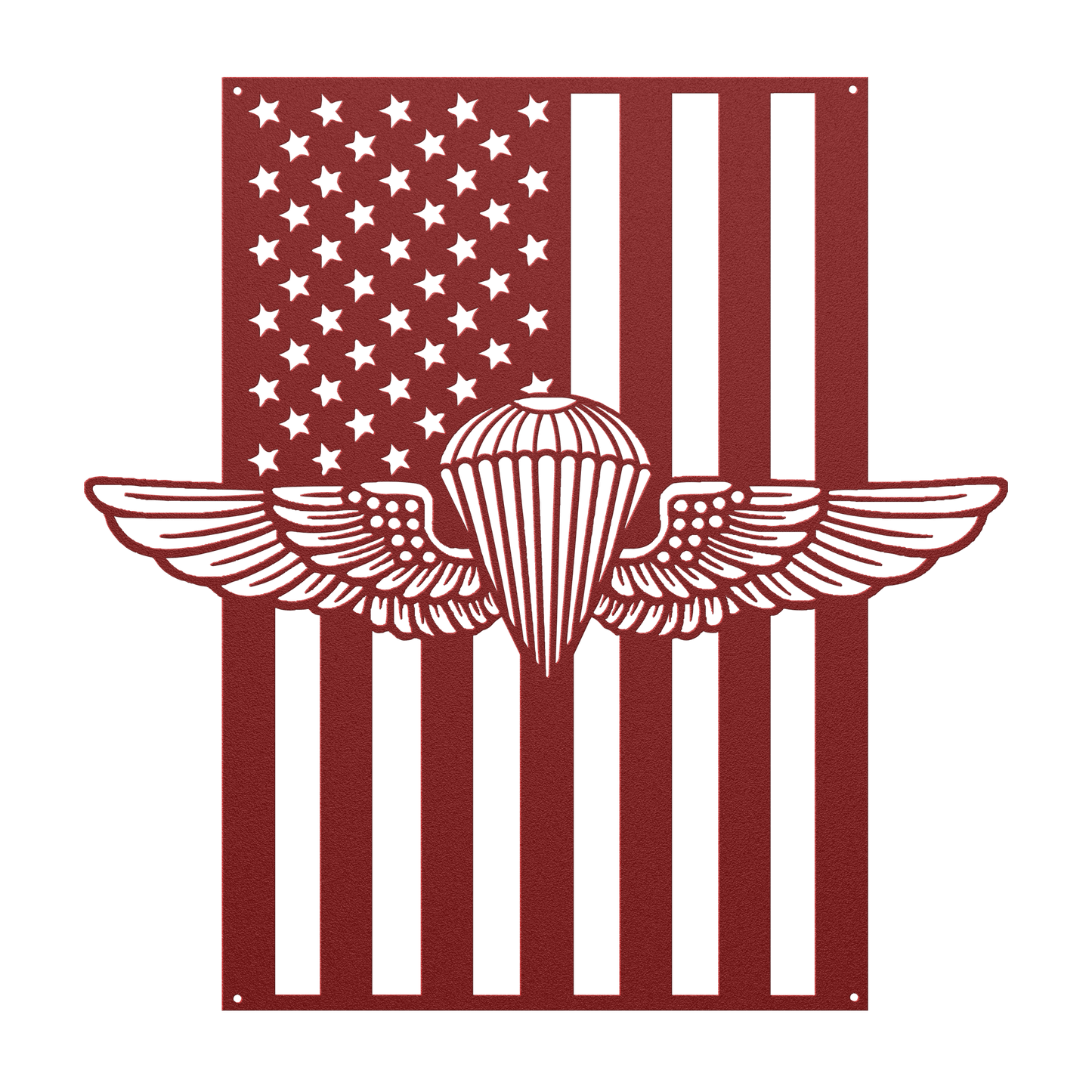Naval/Marine Jump Wings Metal Wall Art | American Flag Tribute - MAIKERU STUDIO