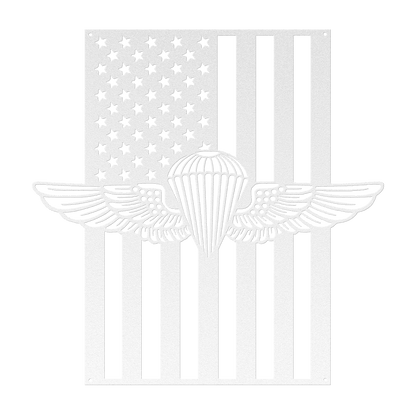 Naval/Marine Jump Wings Metal Wall Art | American Flag Tribute - MAIKERU STUDIO