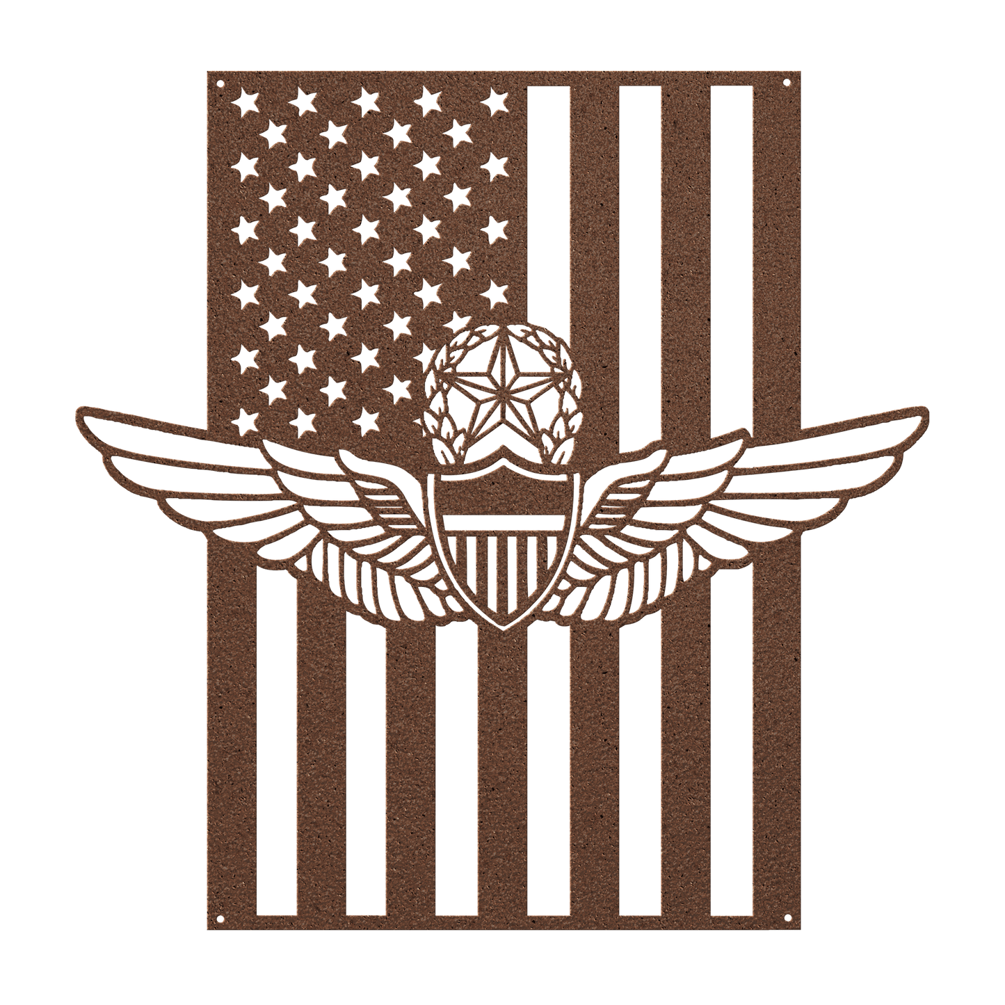 Master Aviation Wings Badge | American Flag Wall Art Tribute - MAIKERU STUDIO