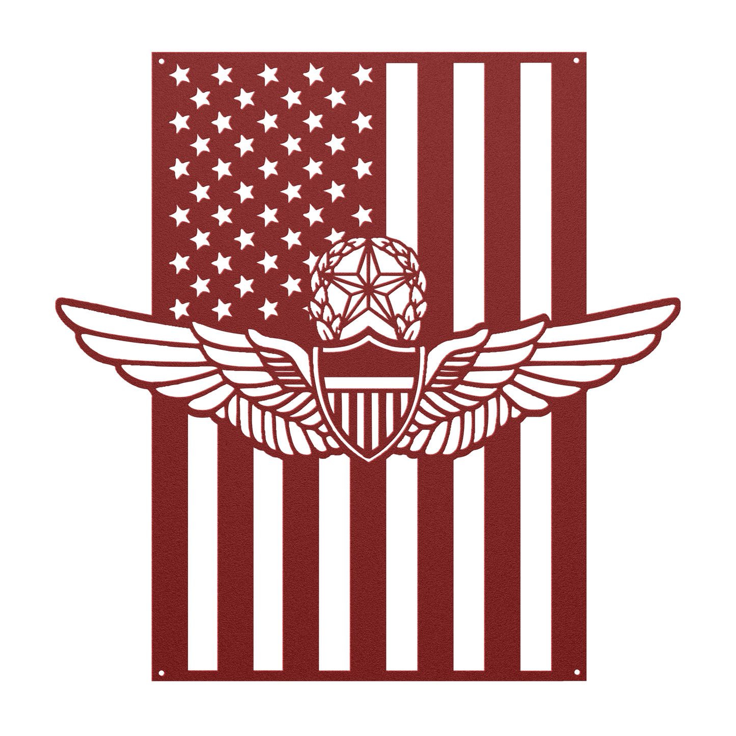 Master Aviation Wings Badge | American Flag Wall Art Tribute - MAIKERU STUDIO